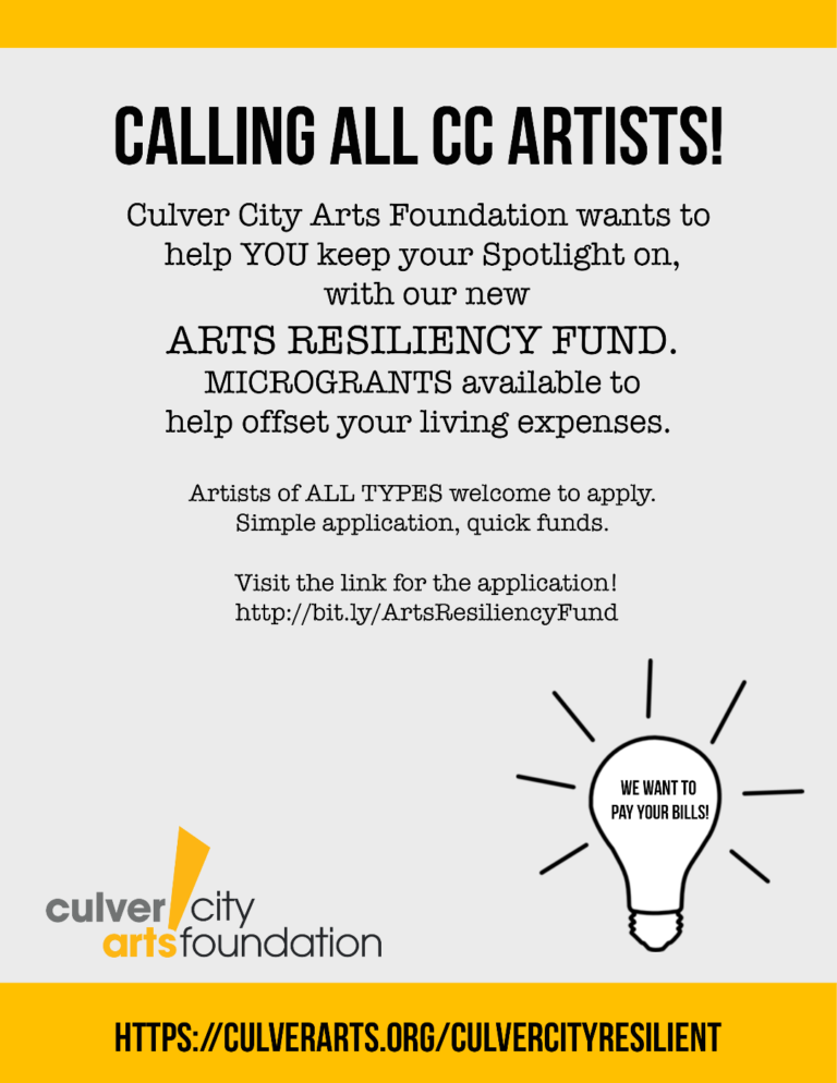 Culver City Arts Foundation Launches the “Arts Resiliency Fund”
